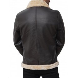 Mens Shearling Brown Bomber Jacket