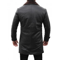 Mens Leather Shearling Black Coat