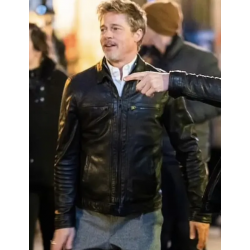 Wolfs Brad Pitt Leather Jacket
