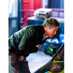 Wolfs Brad Pitt Leather Jacket