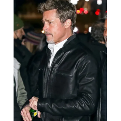 Wolfs Brad Pitt Leather Jacket
