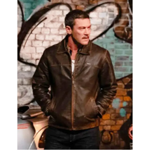 5lbs of Pressure Luke Evans Brown Leather Jacket