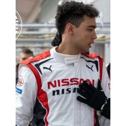 Archie Madekwe Gran Turismo White Leather Jacket