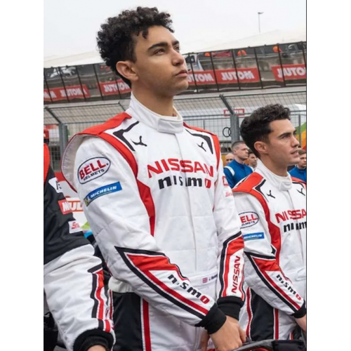 Archie Madekwe Gran Turismo White Leather Jacket