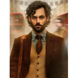 You S04 Penn Badgley Brown Blazer