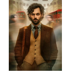 You S04 Penn Badgley Brown Blazer