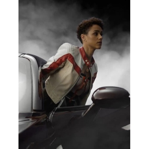 Fast X Nathalie Emmanuel White Leather Jacket