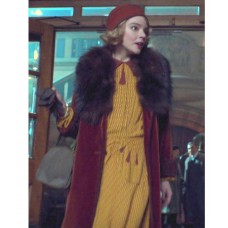 Anya Tay­lor-Joy Peaky Blind­ers S05 Fur Collar Red Coat