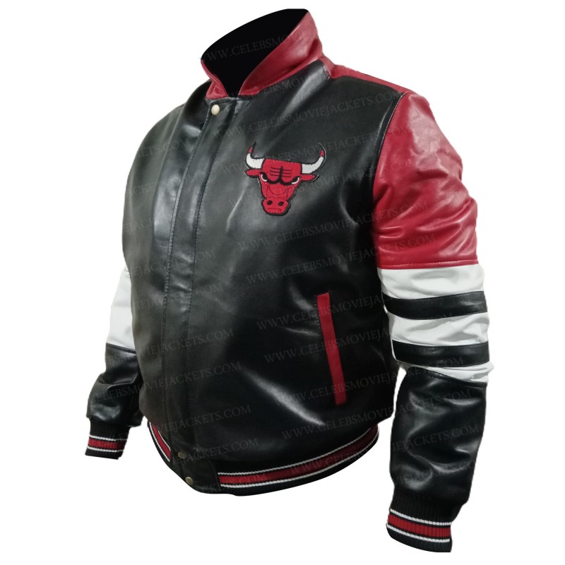 Vintage Chicago Bulls Bomber Leather Jacket- The American Outfit