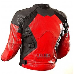 Deadpool Red and Black Motorcycle Leather Jacket