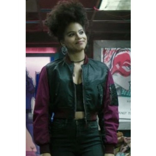 Deadpool 2 Domino Zazie Beetz Bomber Jacket 