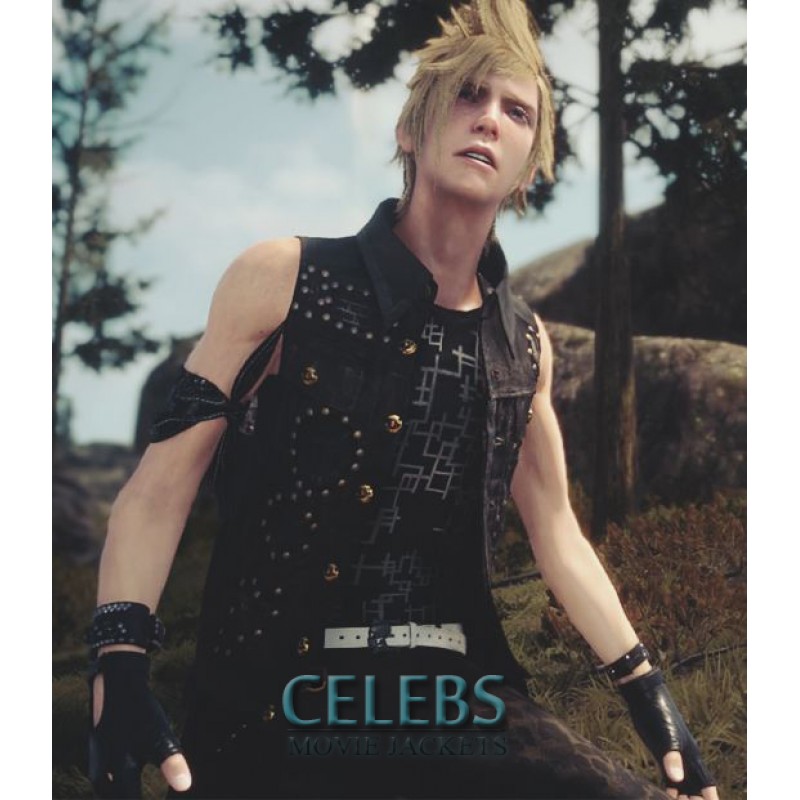 prompto argentum final fantasy xv leather vest celebs movie jackets